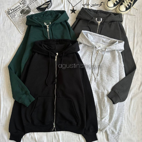 👗 سویشرت اسپرت ساده کلاهدار 🌿🖤 برند محبوب BERSHKA