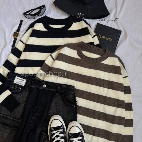 👗 بافت راه راه اسپرت 🖤🐼